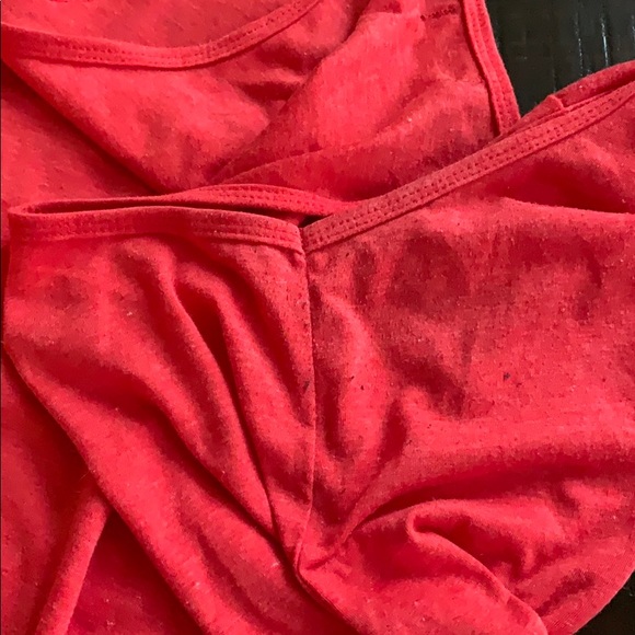 3/$25 Red Tank with Patterned Pocket - Picture 3 of 3